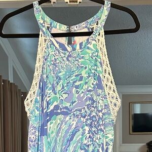 LILLY PULITZER Lala Halter Romper Blue Haven Hey Soliel